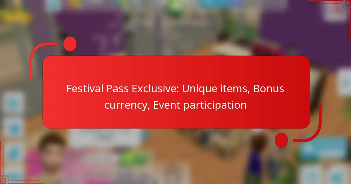Festival Pass Exclusive: Unique items, Bonus currency, Event participation