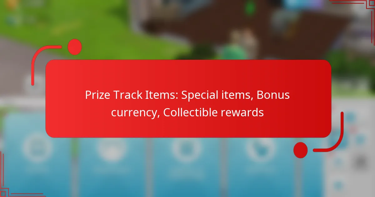 Prize Track Items: Special items, Bonus currency, Collectible rewards