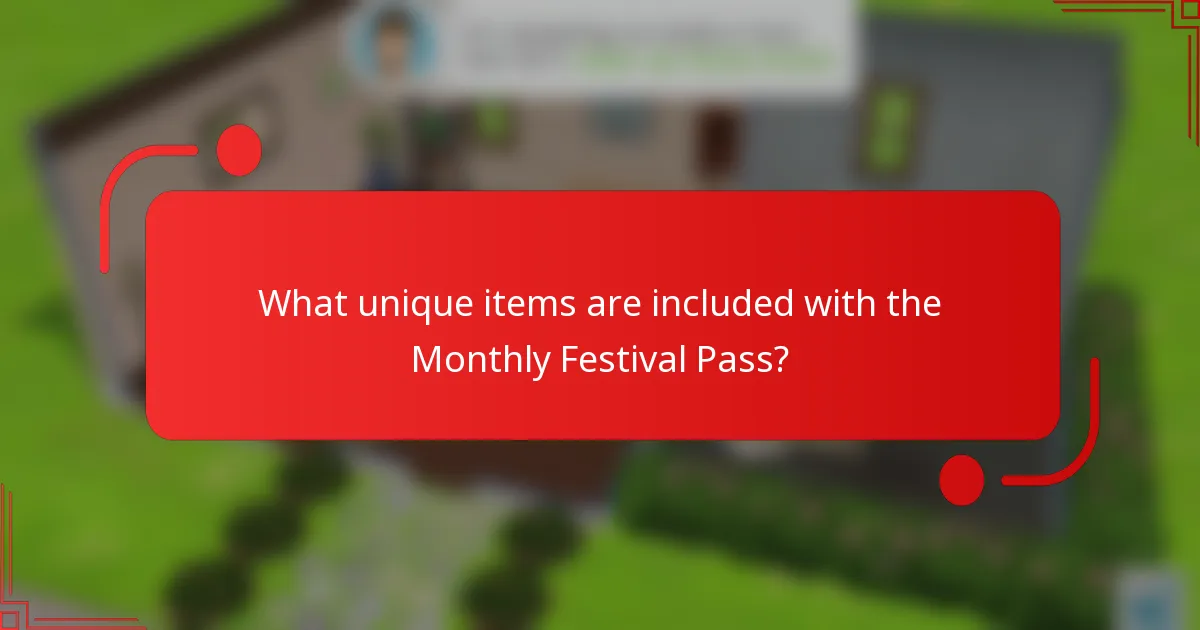 What unique items are included with the Monthly Festival Pass?